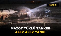 Mazot yüklü tanker yandı
