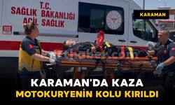 Otomobille çarpışan motokuryenin kolu kırıldı