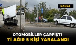 Otomobiller çarpıştı: 1'i ağır 5 yaralı