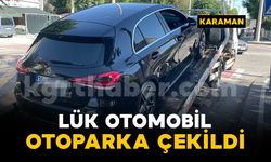 Polis uygulamasında durdurulan lüks otomobil otoparka çekildi