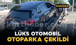 Polis uygulamasında durdurulan lüks otomobil otoparka çekildi