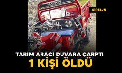 Tarım aracı duvara çarptı: 1 ölü