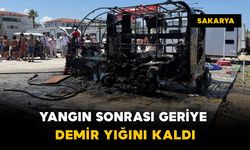 Yangın sonrası geriye demir yığını kaldı