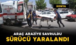 Araç araziye savruldu, sürücü yaralandı