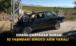 Direğe Çarparak Duran 52 Yaşındaki Sürücü Ağır Yaralı