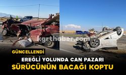 Ereğli Yolunda Can Pazarı: Feci Kazada Sürücü Bacağından Ağır Yaralandı