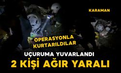 Ermenek'te otomobil uçuruma yuvarlandı: 2 ağır yaralı