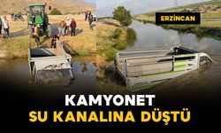 Kamyonet su kanalına düştü