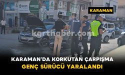 Karaman’da Korkutan Çarpışma: Genç Sürücü Yaralandı
