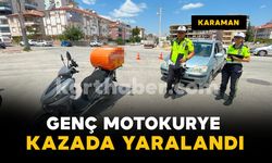 Karaman’da otomobil ile motokurye çarpıştı: 1 yaralı