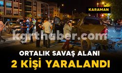 Karaman'da pikap ile otomobil çarpıştı: 2 yaralı