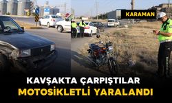 Otomobille motosiklet çarpıştı: 1 yaralı