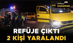 Refüje çıkan ticari taksideki 2 kişi yaralandı