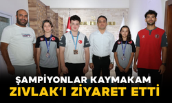 Şampiyonlar Kaymakam Zıvlak’ı Ziyaret Etti