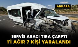 Servis aracı tıra çarptı: 1'i ağır 7 yaralı