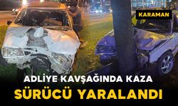 Virajı alamayan otomobil ağaca çarparak durabildi: 1 yaralı