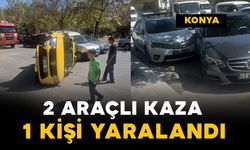 2 araçlı kazada taksi devrildi: 1 yaralı