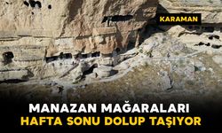 Asırlık Manazan Mağaraları hafta sonu dolup taşıyor