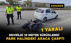 Karaman'da elektrikli bisiklet devrilerek park halindeki otomobile çarptı: 1 yaralı