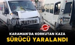 Karaman’da minibüslerin çarpıştığı kazada 1 kişi yaralandı