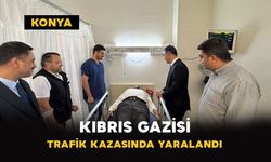 Konya'da Kıbrıs gazisi trafik kazasında yaralandı