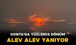 Konya'da tarlalar alev alev yanıyor