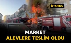 Market alevlere teslim oldu