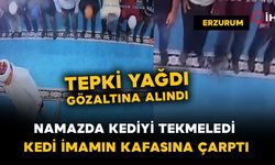 Namazda kediyi tekmeledi: pes dedirten görüntüler