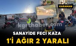 Sanayide iki motosiklet böyle çarpıştı: 1’i ağır 3 yaralı