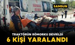 Traktörün römorku devrildi: 6 yaralı