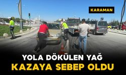 Yola dökülen yağ kazaya neden oldu: Otomobil beton dubaya çarptı