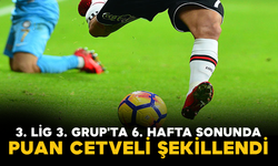 3. Lig 3. Grup'ta 6. Hafta Sonunda Puan Cetveli Şekillendi