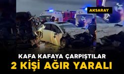 Aksaray’da otomobiller kafa kafaya çarpıştı: 2 ağır yaralı