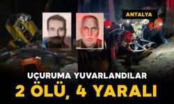 Antalya'da 50 metrelik uçuruma yuvarlandılar: 2 ölü, 4 yaralı