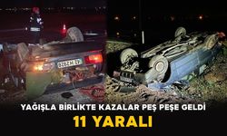 Beyşehir’de yağışla birlikte kazalar peş peşe geldi: 11 yaralı