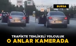 Bursa'da trafikte tehlikeli yolculuk