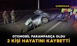 Çanakkale'de otomobil paramparça oldu: 2 ölü
