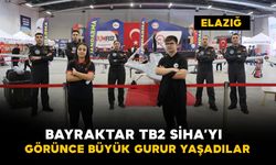 Elazığ'da sergilenen Bayraktar TB2 SİHA'yı gören öğrenciler büyük gurur yaşadı