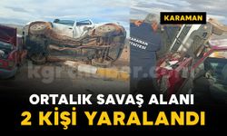 Karaman-Ereğli yolunda iki araç çarpıştı: 2 yaralı