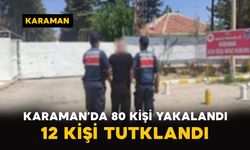 Karaman’da jandarmadan 14 günlük denetim: 80 kişi yakalandı