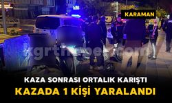 Karaman'da motosiklet kazası sonrası tartışma çıktı: 1 yaralı