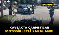 Karaman'da otomobil ile motosiklet kavşakta çarpıştı: 1 kişi yaralı