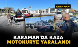 Karaman'da otomobil motokuryeye arkadan çarptı: 1 yaralı