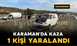 Karaman’da otomobille çarpışan minibüs refüje savruldu: 1 yaralı
