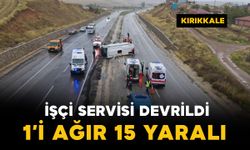 Kırıkkale'de kayganlaşan yol kazaya sebep oldu: 1'i ağır 15 yaralı