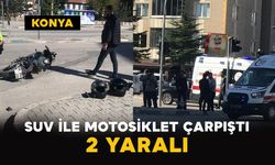 Konya’da SUV ile motosiklet çarpıştı: 2 yaralı