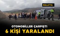 Malatya'da 2 otomobil çarpıştı: 6 kişi yaralandı