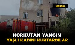 Mut'ta ev yangını: yaşlı kadını ekipler kurtardı