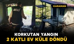 Sarıveliler'de yangında ev kullanılamaz hale geldi