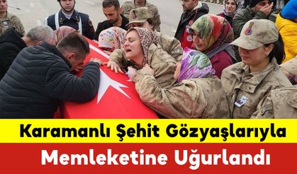 Karamanlı Şehit Gözyaşlarıyla Memleketine Uğurlandı